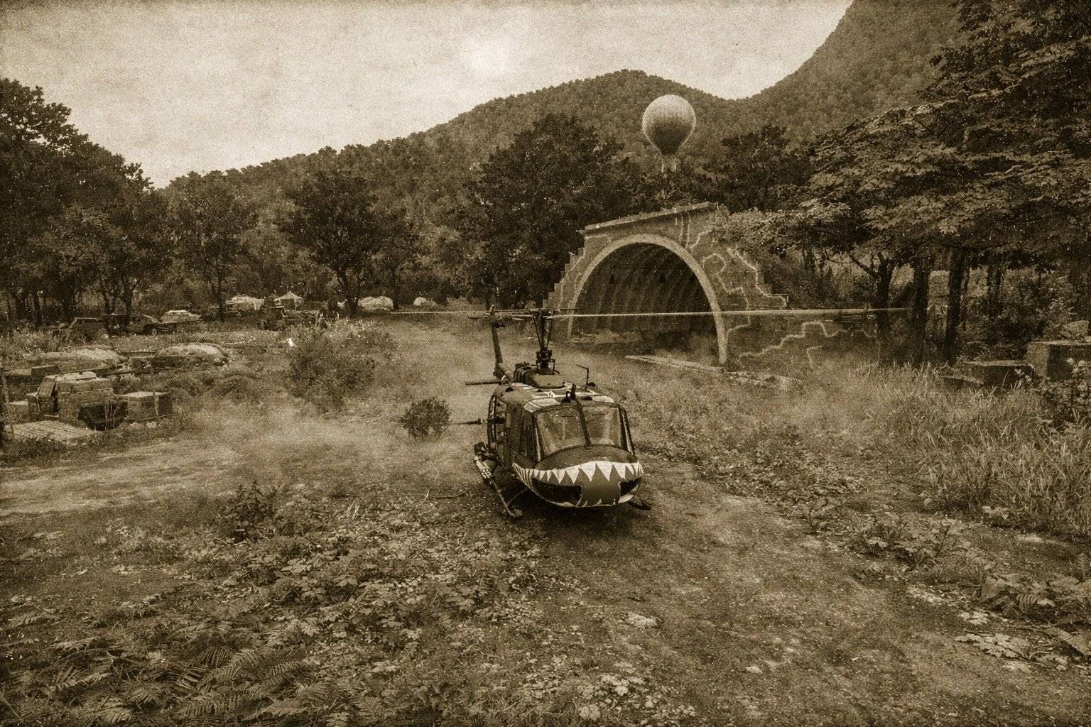 Shark-mouth Huey at firebase